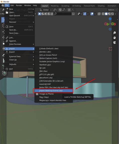 How to Import from Sketchup to Blender Tutorial.